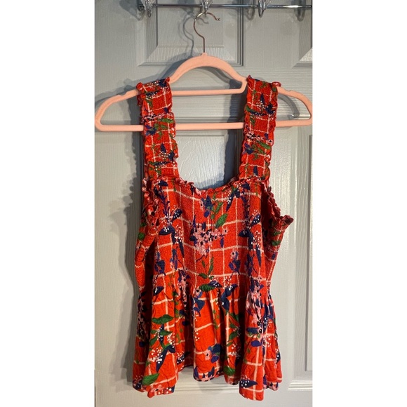 Anthropologie Conditions Apply Katalia Printed Smocked Peplum Tank NWT SZ XL - Picture 6 of 12